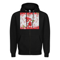 Black candy cane gnome Zipper Hoodie - MaliasSmallBusiness
