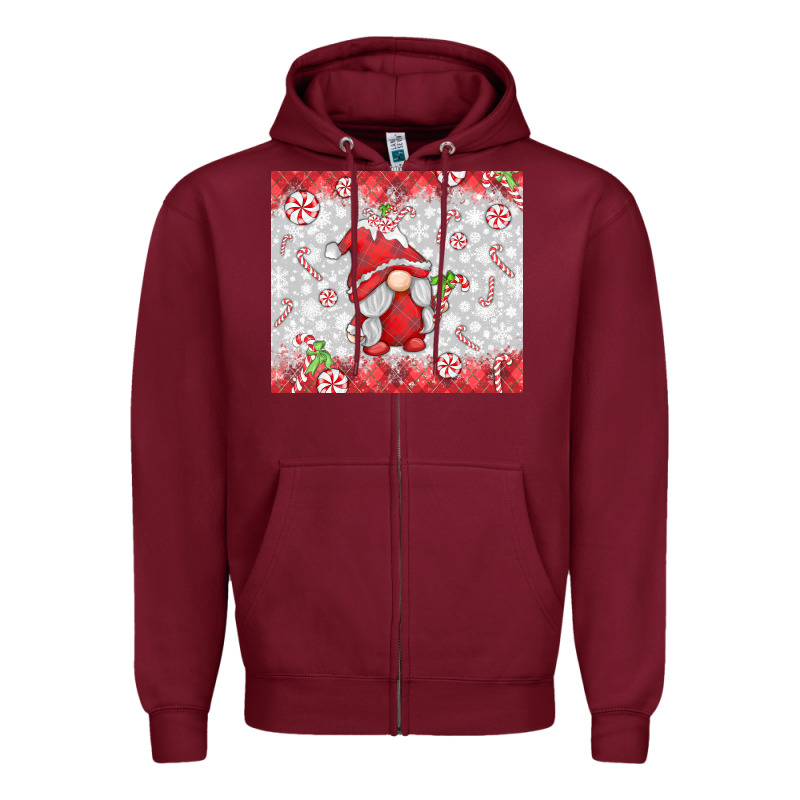 Candy Cane Gnome Zipper Hoodie by MaliasSmallBusiness | Teevron