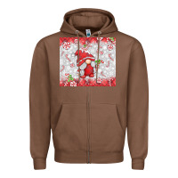 Chestnut candy cane gnome Zipper Hoodie - MaliasSmallBusiness