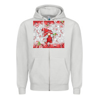 Dove Grey candy cane gnome Zipper Hoodie - MaliasSmallBusiness