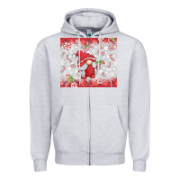Heather Grey candy cane gnome Zipper Hoodie - MaliasSmallBusiness