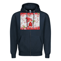 Navy candy cane gnome Zipper Hoodie - MaliasSmallBusiness