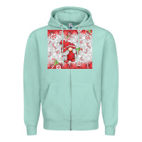 Seafoam candy cane gnome Zipper Hoodie - MaliasSmallBusiness