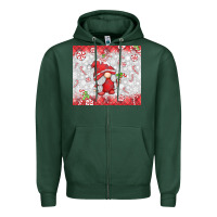 Sports Green candy cane gnome Zipper Hoodie - MaliasSmallBusiness