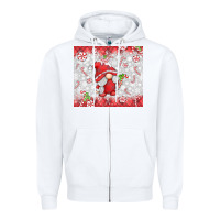 White candy cane gnome Zipper Hoodie - MaliasSmallBusiness