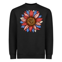 Black American Flag Sunflower Heavyweight Sweatshirt - LillyAllenDesigns