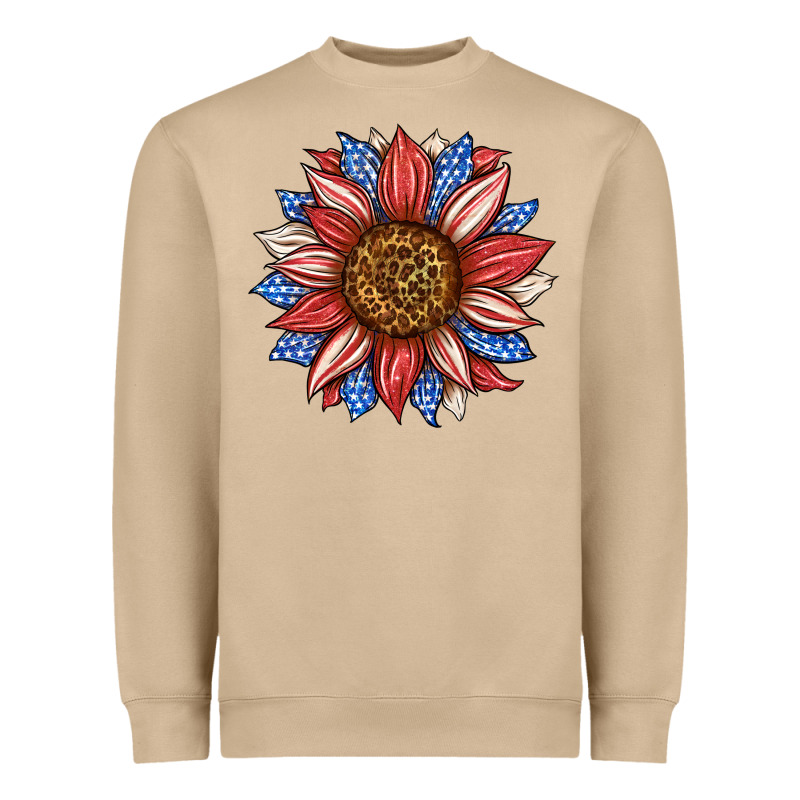 American Flag Sunflower Heavyweight Sweatshirt by LillyAllenDesigns | Teevron