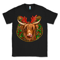 Black christmas highland cow mistletoe Christmas Classic Tee - Jasminsmagicworld