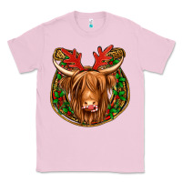 Bubblegum Pink christmas highland cow mistletoe Christmas Classic Tee - Jasminsmagicworld