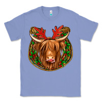 Colony Blue christmas highland cow mistletoe Christmas Classic Tee - Jasminsmagicworld