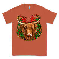 Copper christmas highland cow mistletoe Christmas Classic Tee - Jasminsmagicworld