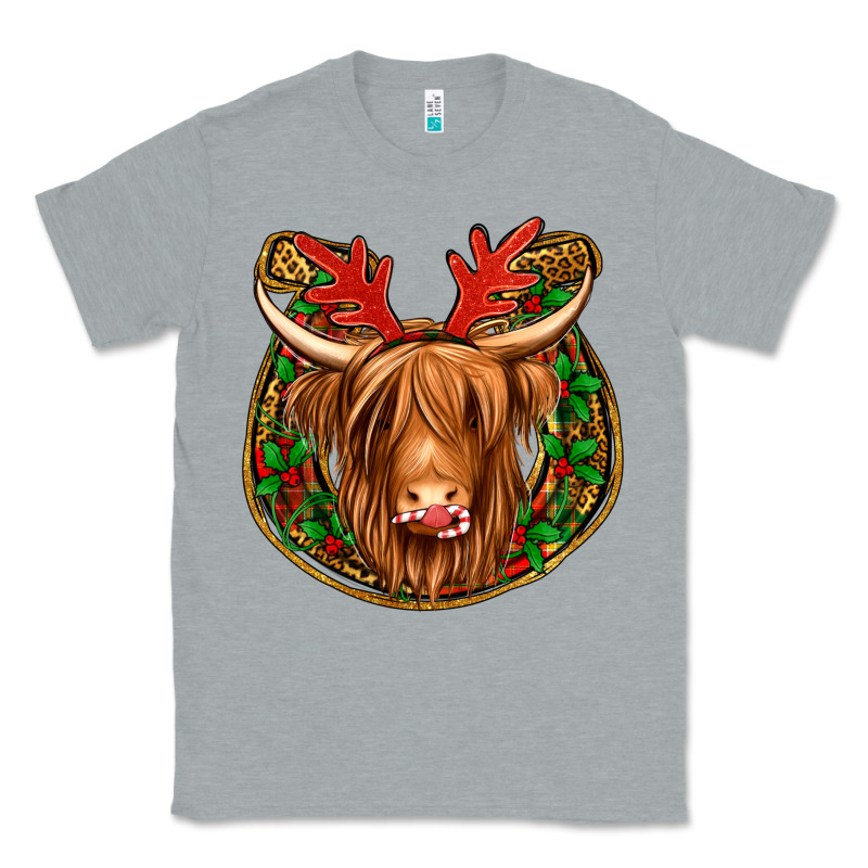 Christmas Highland Cow Mistletoe Christmas Classic Tee by Jasminsmagicworld | Teevron