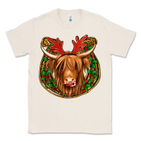 Natural christmas highland cow mistletoe Christmas Classic Tee - Jasminsmagicworld