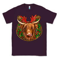 Plum christmas highland cow mistletoe Christmas Classic Tee - Jasminsmagicworld