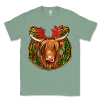 Sage christmas highland cow mistletoe Christmas Classic Tee - Jasminsmagicworld