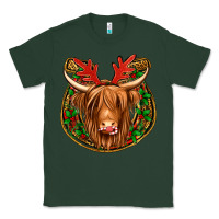 Sports Green christmas highland cow mistletoe Christmas Classic Tee - Jasminsmagicworld