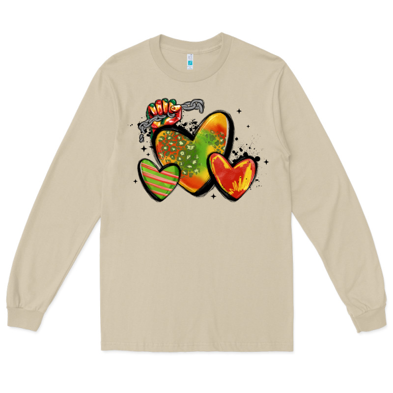 Juneteenth Hearts Long Sleeve Tee by MaliasSmallBusiness | Teevron