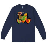 Navy juneteenth hearts Long Sleeve Tee - MaliasSmallBusiness