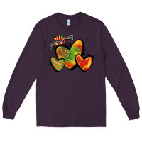 Plum juneteenth hearts Long Sleeve Tee - MaliasSmallBusiness