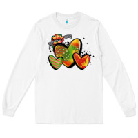 White juneteenth hearts Long Sleeve Tee - MaliasSmallBusiness