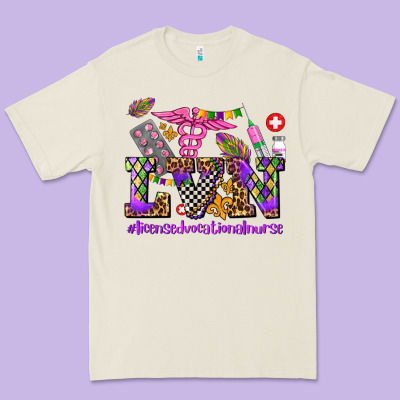Mardi Gras  Lvn Licensed Vocational Nurse Premium Tee Designed By Adodesignshop