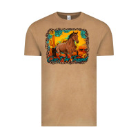 Vintage Camel can't be tamed horse with sunflowers turquoise gemstone western sunset Vintage Tee - Artiststas