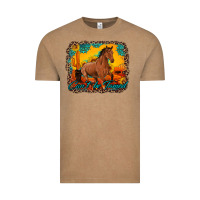 Can't Be Tamed Horse With Sunflowers Turquoise Gemstone Western Sunset Vintage Tee | Teevron
