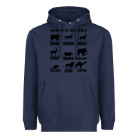 Navy Animal Of The World Heavyweight Hoodie - Bettercallsaul