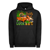 Pigment Black St. Patrick's Loads of luck with gnome Urban Hoodie - HowdyJamesFarm