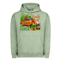 Pigment Oil Green St. Patrick's Loads of luck with gnome Urban Hoodie - HowdyJamesFarm