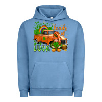 Pigment Pebble Blue St. Patrick's Loads of luck with gnome Urban Hoodie - HowdyJamesFarm