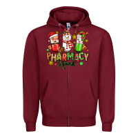 Burgundy christmas pharmacy squad Zipper Hoodie - MaliasSmallBusiness