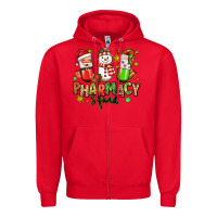 Red christmas pharmacy squad Zipper Hoodie - MaliasSmallBusiness