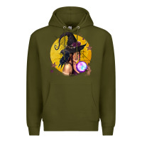 Army Green Black Witch Premium Hoodie - texasbilliewilder