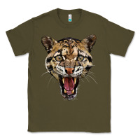 Army Green ocelot head Classic Tee - LillyAllenDesigns