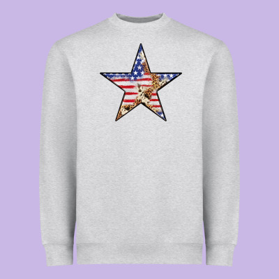 American Flag Star Heavyweight Sweatshirt Designed By Lillyallendesigns