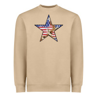Mushroom American Flag Star Heavyweight Sweatshirt - LillyAllenDesigns