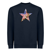 Navy American Flag Star Heavyweight Sweatshirt - LillyAllenDesigns