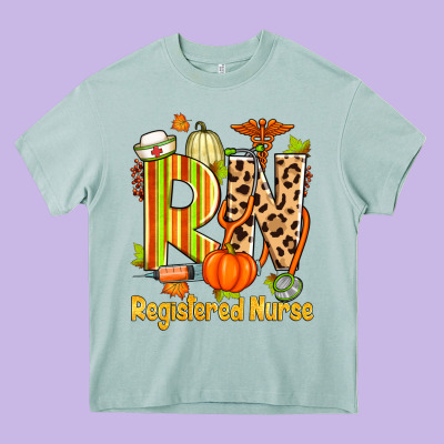 Fall Rn Registered Nurse Heavy Core Tee Designed By Zillion Design Studio