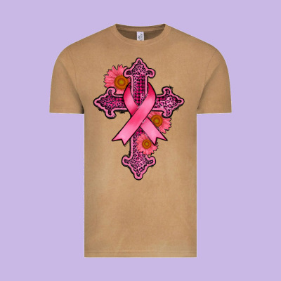 Breast Cancer Cross Vintage Tee Designed By Adodesignshop