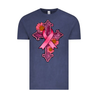 Vintage Denim breast cancer cross Vintage Tee - AdoDesignShop