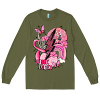 Army Green pink vibes Long Sleeve Tee - MaliasSmallBusiness