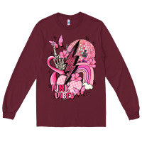 Burgundy pink vibes Long Sleeve Tee - MaliasSmallBusiness