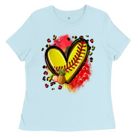 Baby Blue fruits and softball heart Ladies Tee - Zillion Design Studio