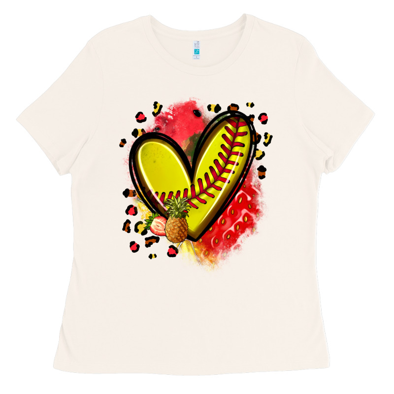 Fruits And Softball Heart Ladies Tee by Zillion Design Studio | Teevron
