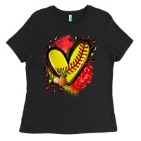 Black fruits and softball heart Ladies Tee - Zillion Design Studio
