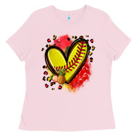 Bubblegum Pink fruits and softball heart Ladies Tee - Zillion Design Studio