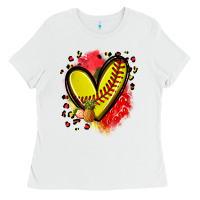 White fruits and softball heart Ladies Tee - Zillion Design Studio