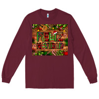 Burgundy feliz navidad Christmas cactus leopard Long Sleeve Tee - JahusDesignShop