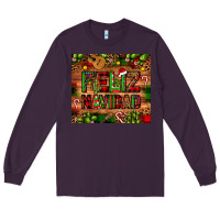 Plum feliz navidad Christmas cactus leopard Long Sleeve Tee - JahusDesignShop